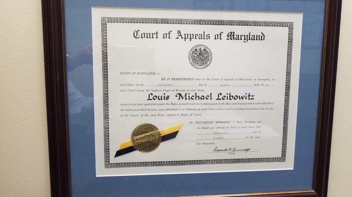 Law Offices of Louis M. Leibowitz, LLC — attorney in Rockville, MD